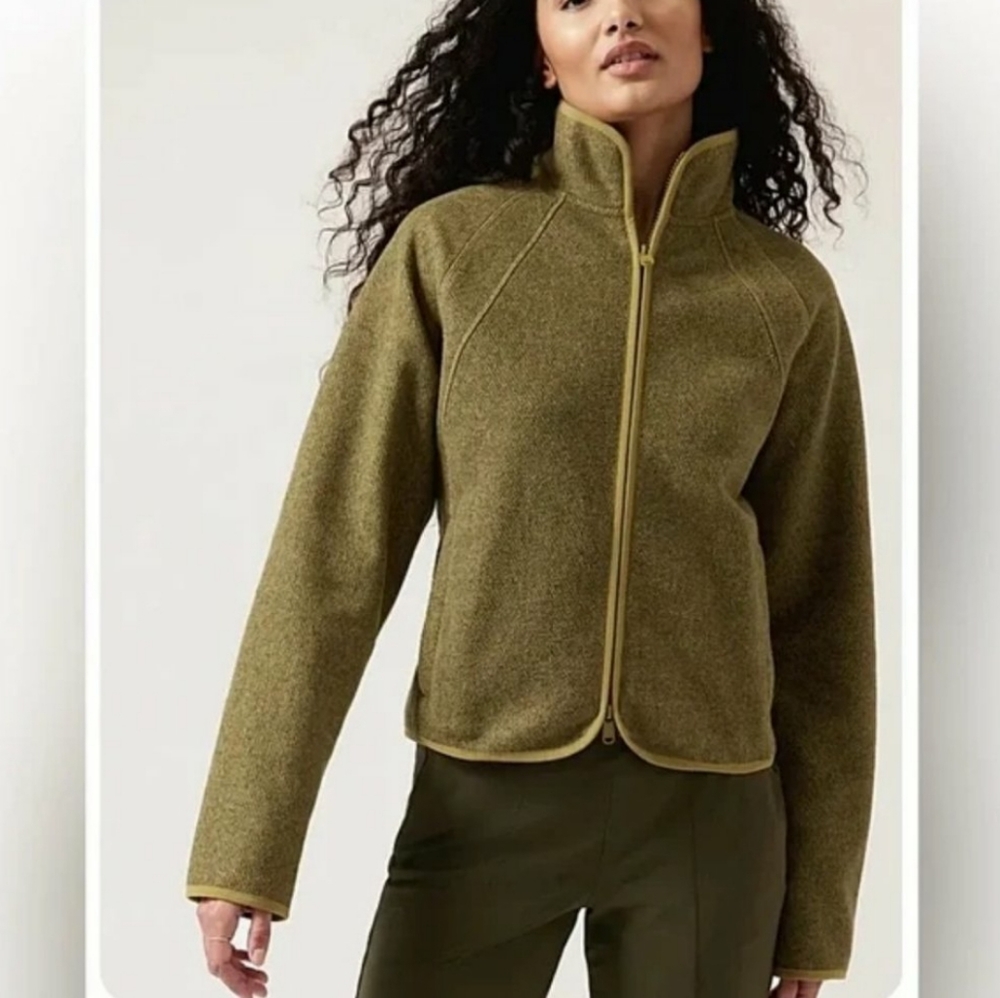 Athleta Stroll Fleece Full Zip Jacket size Small